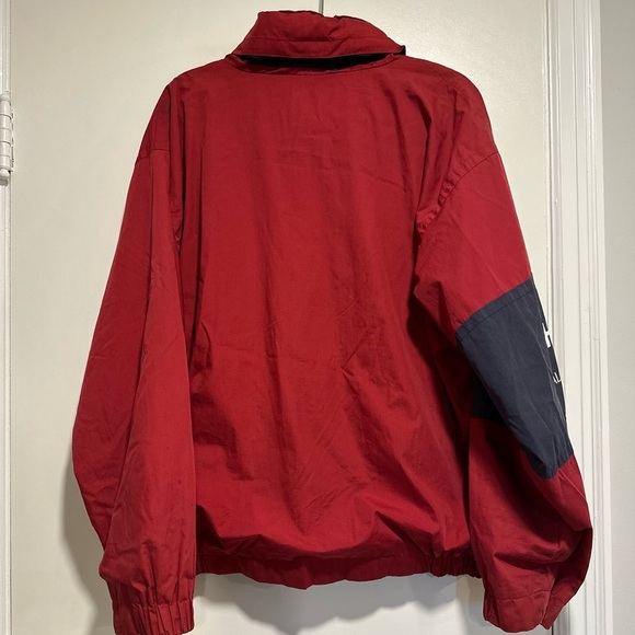 VTG 90s Chaps Ralph Lauren Jacket Mens Sz:L Red Blue Hooded Windbreaker Full Zip - Picture 3 of 13